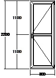 Дверь балконная ПВХ пятикамерная Veka WHS-72 800х2200