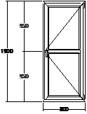 Дверь балконная ПВХ трехкамерная Veka WHS-60 800х1900