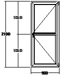 Дверь балконная ПВХ трехкамерная Veka WHS-60 900х2100