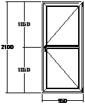 Дверь балконная ПВХ трехкамерная Veka WHS-60 950х2100