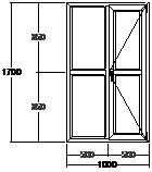 Дверь балконная ПВХ пятикамерная VEKA Softline-70 двупольная 1000х1700