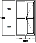 Дверь балконная ПВХ семикамерное VEKA Softline-82 двупольная 1000х1800