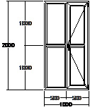 Дверь балконная ПВХ семикамерное VEKA Softline-82 двупольная 1000х2000