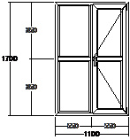 Дверь балконная ПВХ пятикамерная VEKA Softline-70 двупольная 1100х1700