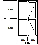 Дверь балконная ПВХ семикамерное VEKA Softline-82 двупольная 1100х2000