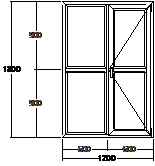 Дверь балконная ПВХ пятикамерная VEKA Softline-70 двупольная 1200х1800