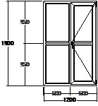 Дверь балконная ПВХ семикамерное VEKA Softline-82 двупольная 1200х1900