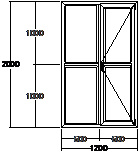 Дверь балконная ПВХ пятикамерная VEKA Softline-70 двупольная 1200х2000