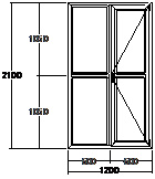 Дверь балконная ПВХ семикамерное VEKA Softline-82 двупольная 1200х2100