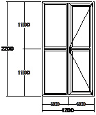 Дверь балконная ПВХ семикамерное VEKA Softline-82 двупольная 1200х2200