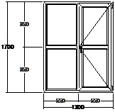 Дверь балконная ПВХ семикамерное VEKA Softline-82 двупольная 1300х1700