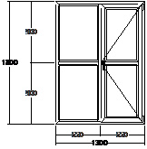 Дверь балконная ПВХ пятикамерная VEKA Softline-70 двупольная 1300х1800