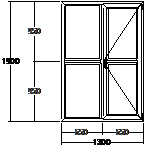 Дверь балконная ПВХ пятикамерная Veka WHS-72 двупольная 1300х1900