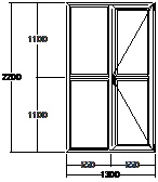 Дверь балконная ПВХ пятикамерная Veka WHS-72 двупольная 1300х2200