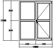 Дверь балконная ПВХ семикамерное VEKA Softline-82 двупольная 1400х1700