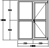 Дверь балконная ПВХ пятикамерная VEKA Softline-70 двупольная 1400х1800