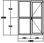 Дверь балконная ПВХ семикамерное VEKA Softline-82 двупольная 1400х1900