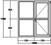 Дверь балконная ПВХ семикамерное VEKA Softline-82 двупольная 1500х1700