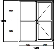 Дверь балконная ПВХ семикамерное VEKA Softline-82 двупольная 1500х1800