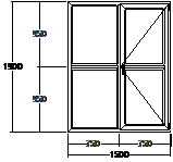 Дверь балконная ПВХ семикамерное VEKA Softline-82 двупольная 1500х1900