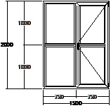 Дверь балконная ПВХ пятикамерная Veka WHS-72 двупольная 1500х2000