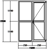 Дверь балконная ПВХ семикамерное VEKA Softline-82 двупольная 1500х2200