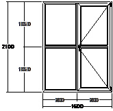 Дверь балконная ПВХ семикамерное VEKA Softline-82 двупольная 1600х2100