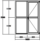 Дверь балконная ПВХ пятикамерная VEKA Softline-70 двупольная 1600х2200