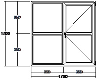 Дверь балконная ПВХ пятикамерная VEKA Softline-70 двупольная 1700х1700