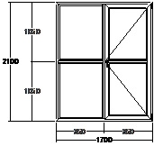 Дверь балконная ПВХ пятикамерная VEKA Softline-70 двупольная 1700х2100