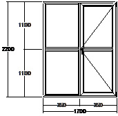 Дверь балконная ПВХ семикамерное VEKA Softline-82 двупольная 1700х2200