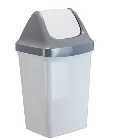 Контейнер для мусора Idea Свинг М2462, 15л. мраморный