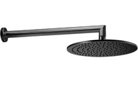 Верхний душ CISAL LESS new DS01363040 D250 мм с настенным держателем L350 мм, чёрный матовый
