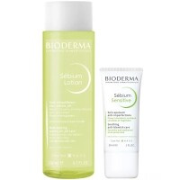 Bioderma - Набор для жирной чувствительной кожи: крем, 30 мл + лосьон, 200 мл