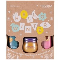 Frudia - Подарочный набор Hello Winter: бальзам для губ, 10 г + кремы для рук с манго и персиком, 2 х 30 г