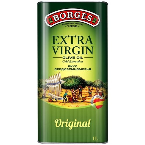 Смесь масел Borges нерафинированное Extra VIrgin Original, жестяная банка, 1 кг, 1 л