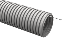 Труба гофра 40мм ПВХ серый с протяжкой PlexUp 25м СТМ