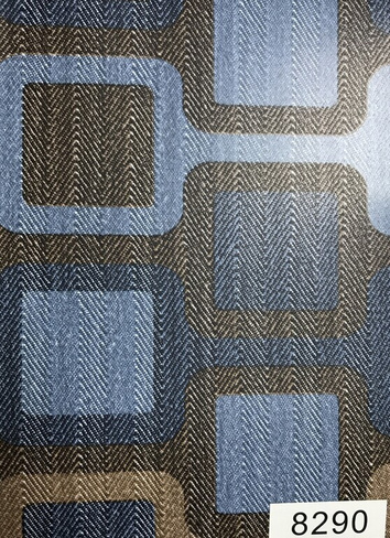 Пленка самоклеящаяся 45 см x 8 м 8290 Ткань Квадраты коричная с голубым D&B