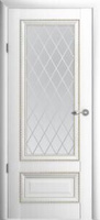 Межкомнатная дверь Vinyl Галерея Версаль 1 со стеклом Белая, Ваниль