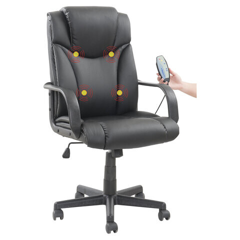 Кресло офисное BRABIX Relax MS-001 4 массажных модуля экокожа черное 532519