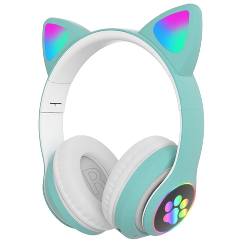 Детские беспроводные наушники с ушками кошки TWS Pro STN-28/ Светящиеся беспроводные наушники для телефона CAT ear