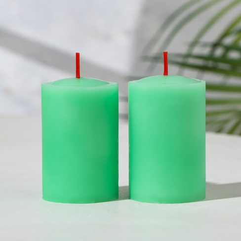 Набор свечей-столбиков 2 шт, 4х6 см, сандал No brand