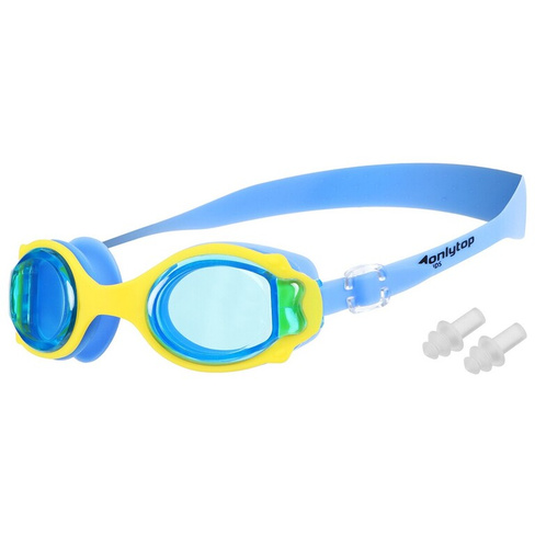 Очки для плавания детские onlytop, беруши, цвет голубой ONLYTOP