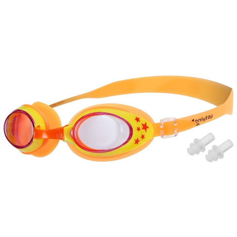Очки для плавания детские onlytop, беруши, цвет оранжевый ONLYTOP