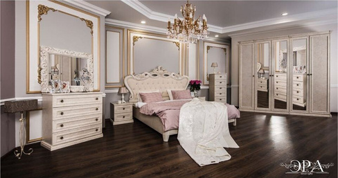 Спальня Афина, 3-створчатый шкаф, цвет крем/корень дуба