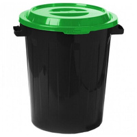 Контейнер 90 литров для мусора, БАК+крышка (высота 64 см х диаметр 60 см), ассорти, IDEA, М 2394/серый IDEA (М-Пластика)