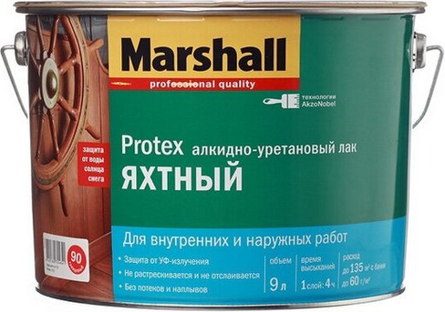 Лак яхтный PROTEX глянцевый 9 л x 1