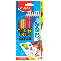 Карандаши акварельные Maped Color'Peps Aqua трехгранные 12 цветов с кистью (836011)