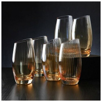 Набор стеклянных стаканов высоких Magistro «Иллюзия», 475 мл, 8×15 см, 6 шт, цвет золотой
