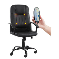 Кресло офисное BRABIX BRABIX Device MS-002, 4 массажных модуля, экокожа, черное, 532520